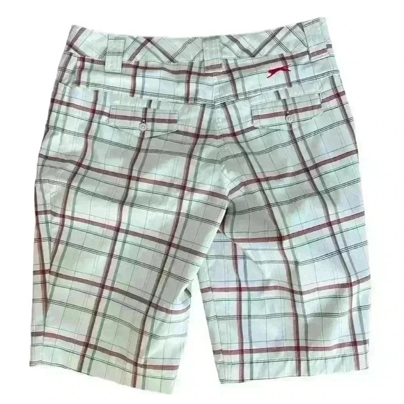 SLAZENGER White & Red Plaid Women’s Golf Shorts Size 4 - Picture 3 of 8